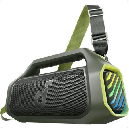 enceinte bluetooth soundcore boom 2 plus en utilisation extérieure avec éclairage RGB et son puissant pour soirée en plein air