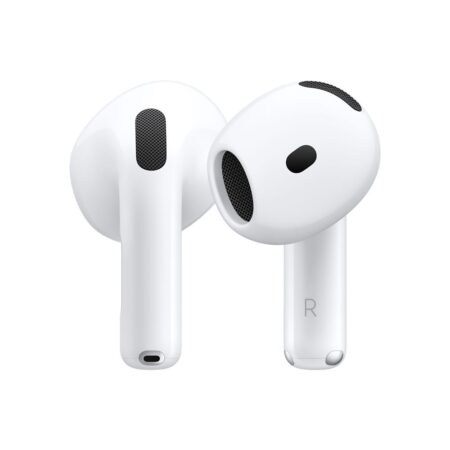 Apple AirPods 4 Blanc avec Boîtier de charge USB-C, écouteurs sans fil avec réduction active du bruit et design ergonomique.