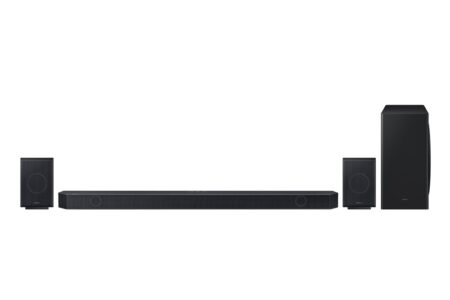 Barre de son Samsung Q-Series HW-Q935D/XE Dolby Atmos Noir Titane, offrant un son de qualité supérieure pour une expérience immersive à domicile.