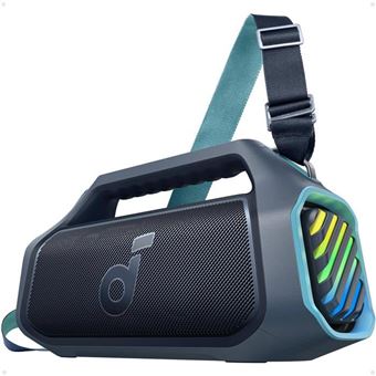Enceinte bluetooth soundcore boom 2 plus 140w ipx7 avec basses puissantes BassUp 2.0 et éclairage RGB pour usage intérieur et extérieur.