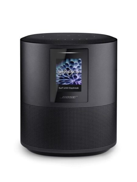 Image de l’Enceinte Résidentielle Bose Home Speaker 500 Noir, avec Bluetooth, Wi-Fi et assistants vocaux intégrés, offrant un son stéréo immersif.