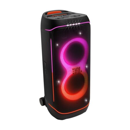 Enceinte de soirée jbl partybox 720 bluetooth noir avec éclairage LED dynamique et design robuste offrant un son puissant pour fêtes et événements.