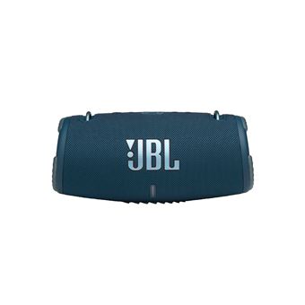 Image de l’enceinte bluetooth portable jbl xtreme 3 étanche montrant un design robuste avec sangle de transport et haut-parleurs puissants pour usage extérieur.