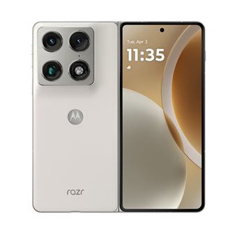 Smartphone motorola razr fold 8 5g 512 Go affiché ouvert avec écran pliable 8,09 pouces design moderne et finition premium haut de gamme.