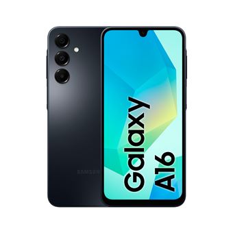 Smartphone samsung galaxy a16 5g avec grand écran AMOLED affichant une interface moderne et lumineuse