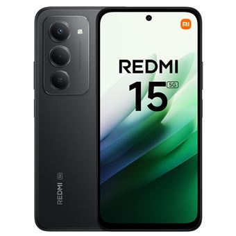 Xiaomi Redmi 15 256 Go Midnight Black 6,9” 5G - Vue avant du smartphone Description claire de l'image, mettant en avant le design et la taille de l'écran.