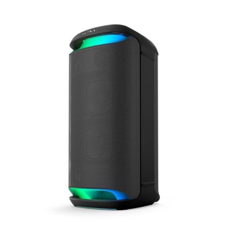 Vue de l’enceinte bluetooth sony srs-xv800 noir montrant une enceinte puissante au design moderne avec son immersif pour soirées et usage intérieur ou extérieur.