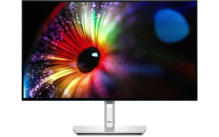 Moniteur professionnel argenté Dell UltraSharp U2724D avec écran qhd 120 hz et dalle IPS Black.