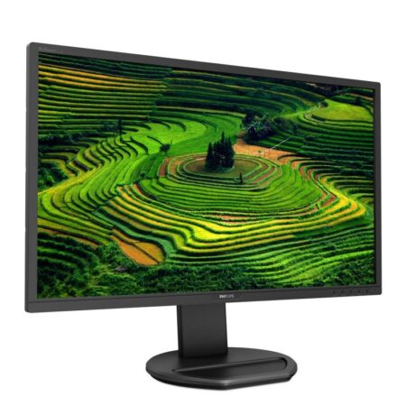 Moniteur professionnel noir Philips B Line utilisant un écran pc ergonomique full hd 22" réglable pour le confort.