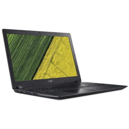 Pc portable acer Aspire 1 noir compact ouvert sur le bureau.