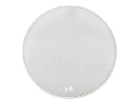 Image du haut-parleur polk audio v80 2 voies blanc encastrable au plafond pour système home cinéma Dolby Atmos discret.