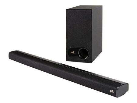 Image de la barre de son polk audio signa s2 2.1 sans fil avec caisson de basses et design compact pour home cinéma.