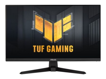 Écran gaming asus VG279QM1A noir de 27 pouces affichant un jeu d'action ultra-fluide.Écran gaming asus VG279QM1A noir de 27 pouces affichant un jeu d'action ultra-fluide.