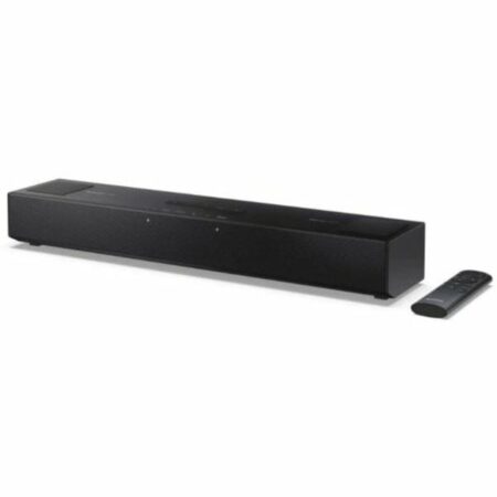 Barre audio sharp ht-sb700 installée devant un téléviseur offrant une amélioration du son TV et une immersion audio claire et puissante