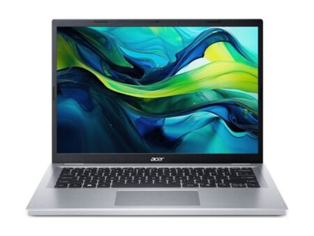 ordinateur portable acer aspire go 14 avec écran 14 pouces IPS et design compact posé sur bureau moderne