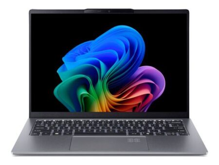 Image du acer swift go 14 ai sfg14-64 avec écran 14 pouces et charnière 180°, processeur Ryzen AI et design fin moderne Copilot+.