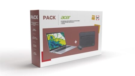 Le pc portable acer aspire go 15 ouvert révélant son écran de 15,6 pouces et son design élégant.