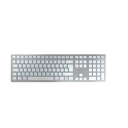 Clavier ultra-plat argent et blanc clavier cherry kw 9100 slim pour mac avec touches azerty.