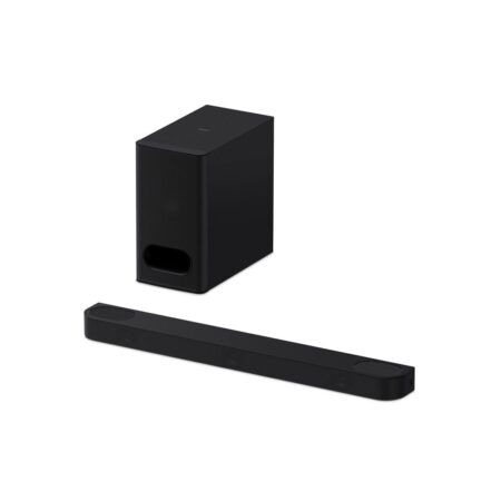 Image de la barre de son sony bravia theatre bar 6 dolby atmos 3.1 noir avec caisson de basse pour une expérience home cinéma immersive et puissante.