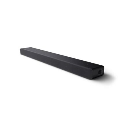 Image de la barre de son sony ht a3000 dolby atmos 3.1 noir installée sous une télévision avec design compact et système audio immersif home cinéma.