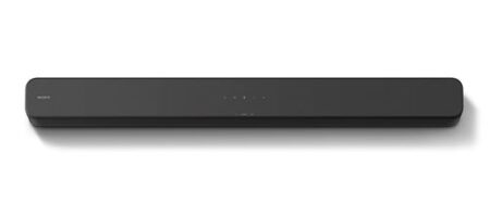 Image de la barre de son sony ht-sf150 2.0 bluetooth noir installée sous une télévision avec design compact et système audio surround pour améliorer le son TV.