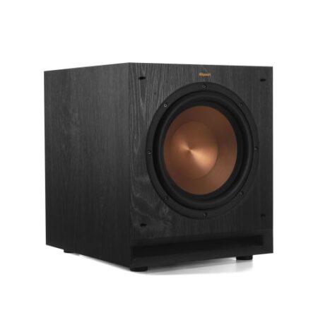 Image du caisson de basse actif klipsch spl-100 noir avec design compact et basses puissantes pour home cinéma et systèmes audio.