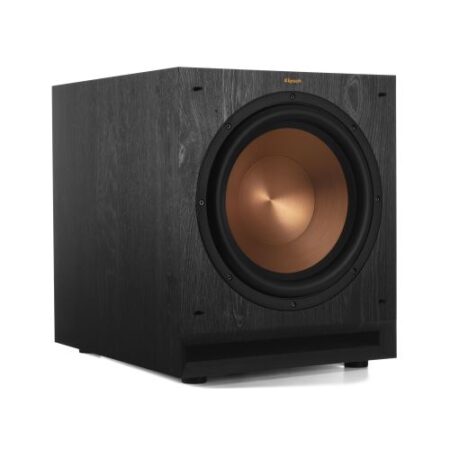 Image du caisson de basse actif klipsch spl-120 noir avec design compact et basses puissantes pour home cinéma et systèmes audio immersifs.