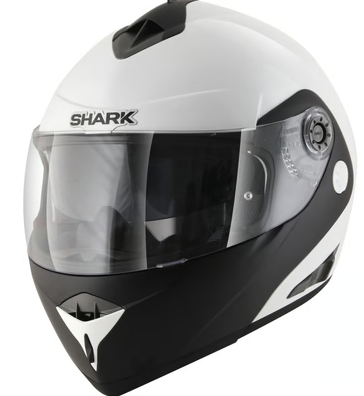 Casque modulable shark openline noir avec visière relevable et intérieur confortable pour motard.