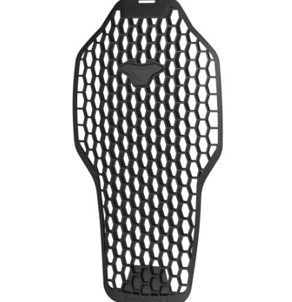 Dorsale niveau 2 moto noire avec protection renforcée et design ergonomique pour motard.