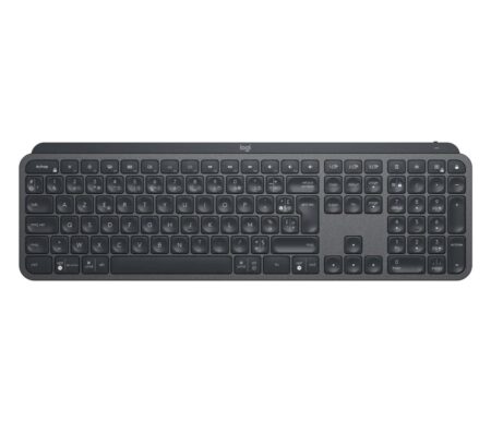 Clavier haut de gamme noir graphite clavier logitech mx keys avec touches rétroéclairées.