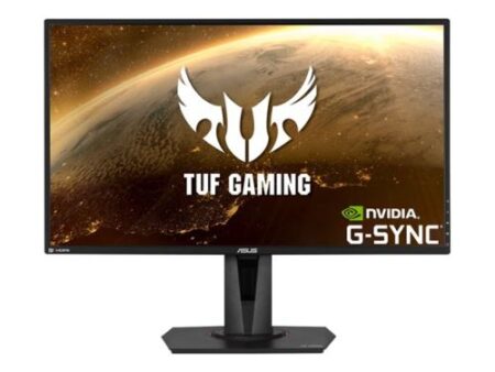 Écran gaming asus VG27AQ noir de 27 pouces avec bordures fines et pied réglable.