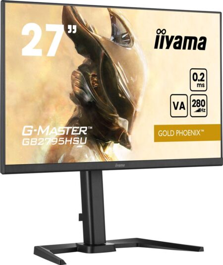 Écran gaming iiyama Gold Phoenix GB2795HSU-B1 noir de 27 pouces avec pied ajustable et image fluide.