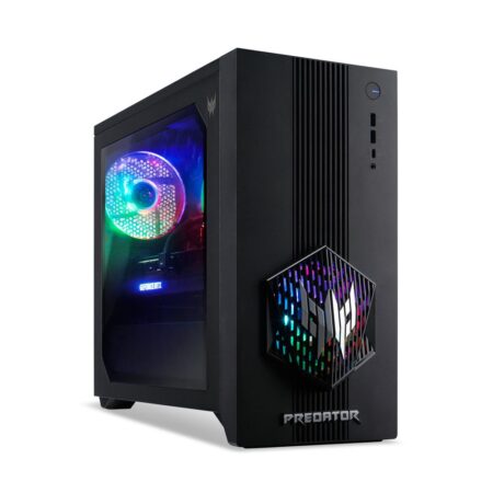 Tour fixe pc gaming acer Predator Orion 3000 avec ventilateurs FrostBlade RGB et panneau vitré.