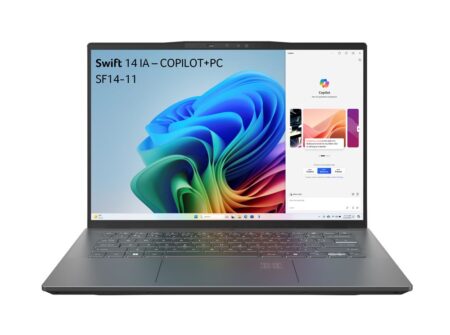 Image du acer swift 14 ai sf14-11-x71z avec écran 14,5 pouces 120 Hz, Snapdragon X Plus, 16 Go RAM et SSD 1 To, design moderne Copilot+ PC.