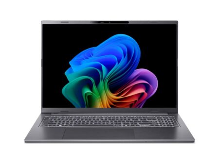 Ordinateur pc portable acer Aspire 16 AI avec écran OLED affichant l'interface Windows.