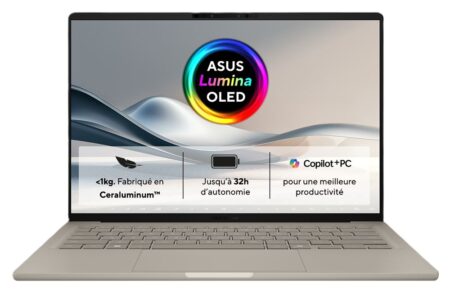 PC portable asus zenbook a14 ux3407qa 14" Copilot+ avec Snapdragon®, 16 Go RAM, design fin et léger