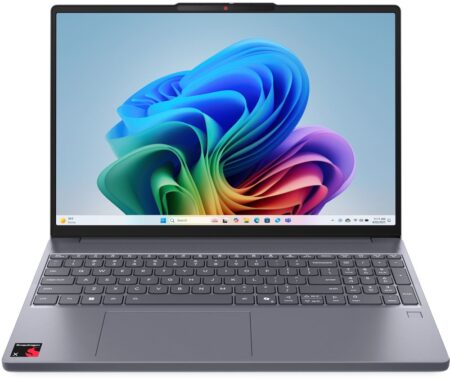 Pc portable lenovo ideapad slim 3 copilot plus snapdragon x 16 go 512 go montrant un ordinateur portable fin moderne conçu pour la productivité et l’intelligence artificielle intégrée