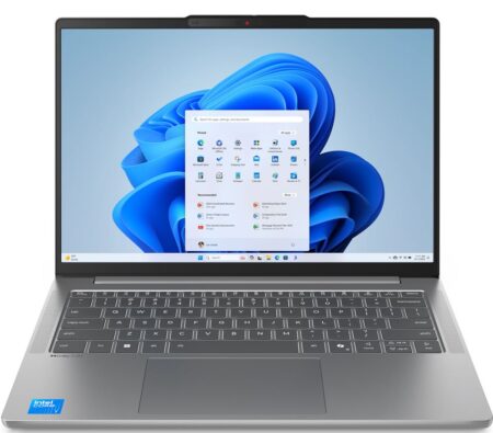 Face avant du pc portable lenovo ideapad slim 5 affichant des couleurs vives sur son écran OLED.