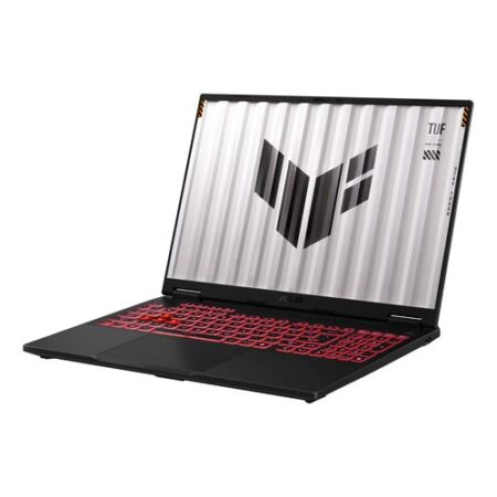 Ordinateur portable gaming ASUS TUF F16 affichant un pc portable gaming asus tuf f16 avec écran 165 Hz et design robuste gamer moderne