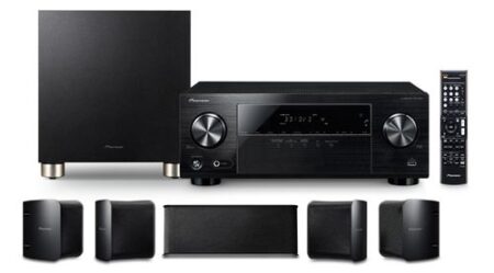 Image du pack pioneer home cinéma htp-074 5.1 noir avec enceintes s-12a pour une expérience sonore surround immersive et puissante.