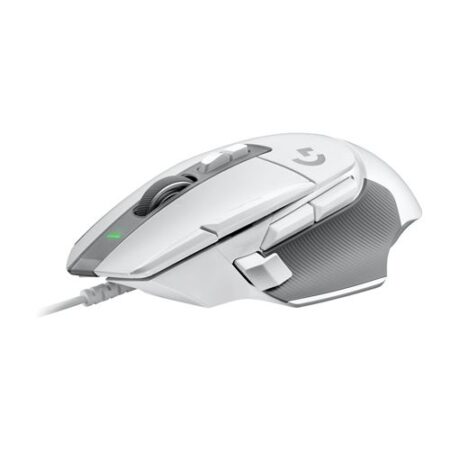 Souris gaming filaire blanche nouvelle génération souris logitech g502 x vue de dessus.