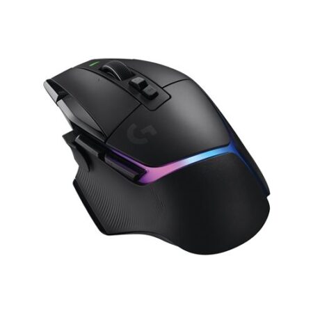 Souris gamer sans fil avec éclairage dynamique multicolore souris logitech g502 x plus lightspeed noire.