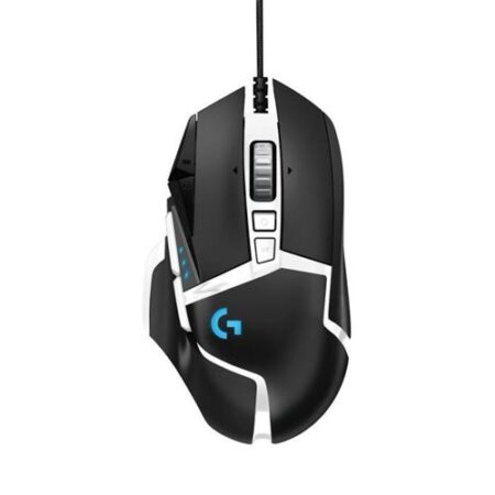 Souris logitech g502 hero se gamer filaire noire avec éclairage RVB et capteur HERO 25K haute précision.