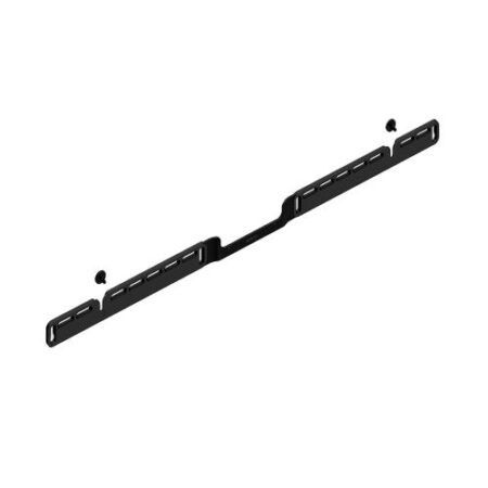 Support mural sonos arc wall mount noir fixé au mur avec une barre de son installée sous une télévision moderne.