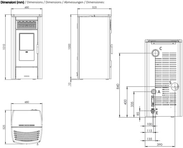 Poêle à granulés Klover Aura 80 Multi-Air Perla – Image 2