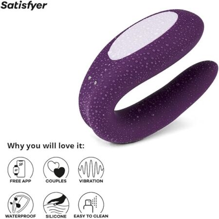 Image du satisfyer double joy 2026, vibromasseur connecté au design ergonomique pour une stimulation double confortable et moderne.