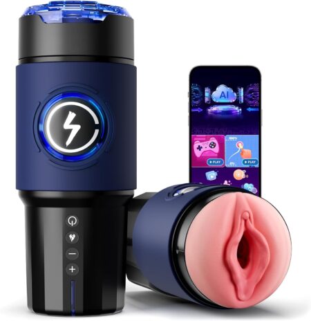 Image d’un masturbateur masculin avec chauffage à 360 degrés VIJISA, design télescopique et revêtement interne amovible pour stimulation réaliste et confortable.