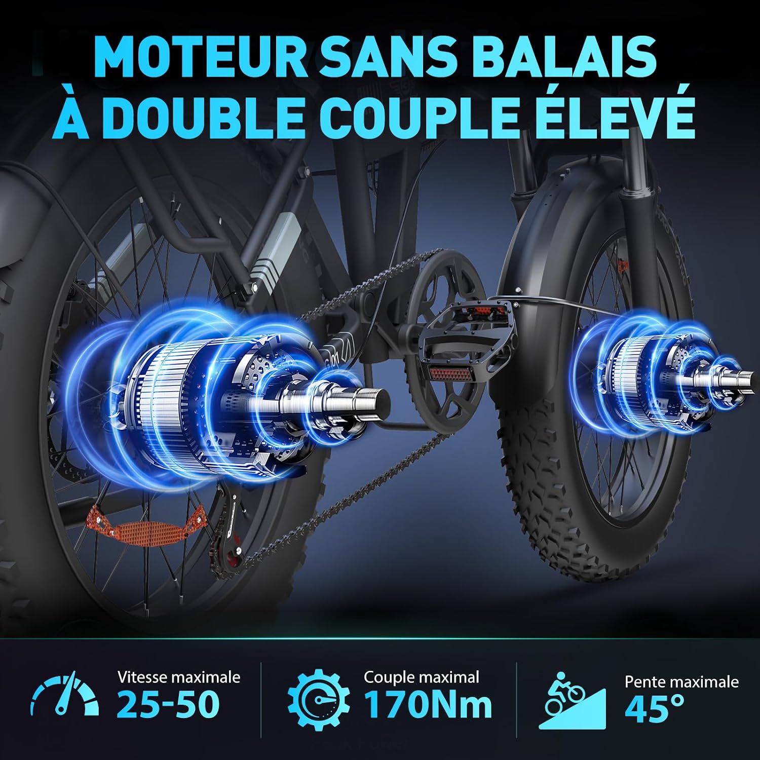 Vélo électrique h20 pro pliable double moteur puissant – Image 5