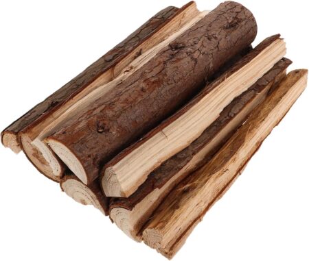 Lot de fausses bûches décoratives en bois marron rustique Holidyoyo pour cheminée et décoration intérieure chaleureuse lors des fêtes.