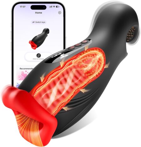 Masturbateur connecté homme VIJISA avec aspiration intelligente, perles stimulantes, neuf modes de vibration et contrôle par application mobile.